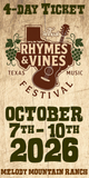 Ticket - Rhymes & Vines 21st Annual Music Fest 2026